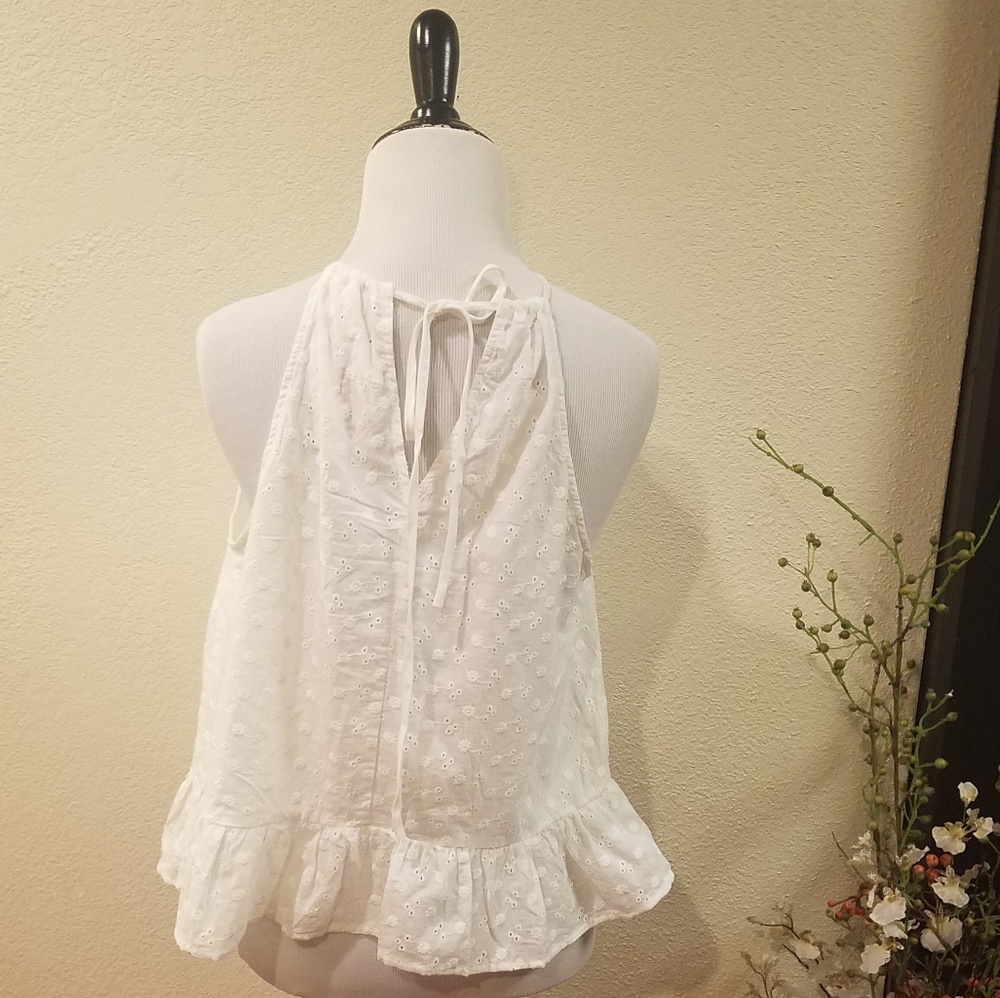 Caution To The Wind White Lace Halter Top Medium - Picture 3 of 6